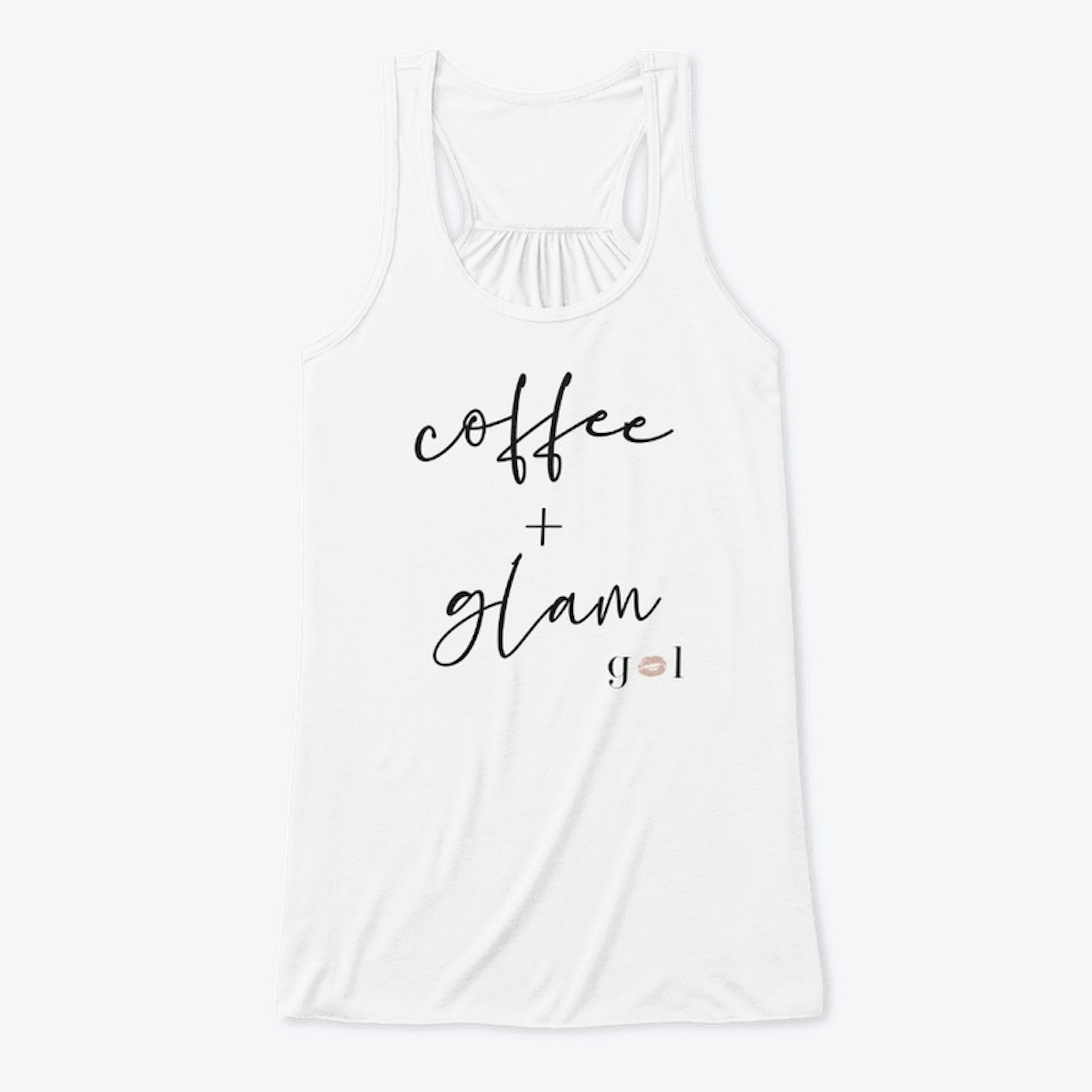 Coffee + Glam  Tank white